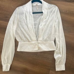 Free people linen white top